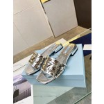 Prada Riveted Metal Heel Sandals