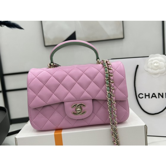 CHANEL 3P Latest Mini CF Handle Handbag AS2431 Contrast Sheepskin