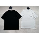 Prada 2023 New Official Website Latest Triangle Pocket Short Sleeve T-shirt