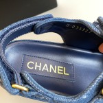 CHANEL Classic Enamel Colorful Button Velcro Sandals