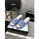 CHANEL Full Leather Silk Face Thick Sole Cookie Shoes