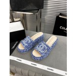 CHANEL Full Leather Silk Face Thick Sole Cookie Shoes