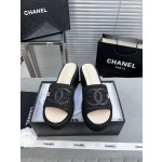 CHANEL Full Leather Silk Face Thick Sole Cookie Shoes