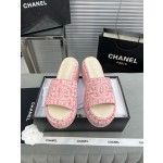 CHANEL Full Leather Silk Face Thick Sole Cookie Shoes