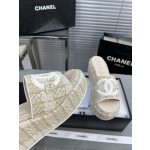 CHANEL Full Leather Silk Face Thick Sole Cookie Shoes