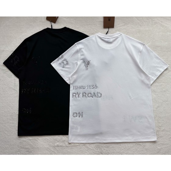 Burberry Hot Diamond Decorative Round Neck T-shirt