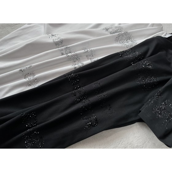 Burberry Hot Diamond Decorative Round Neck T-shirt