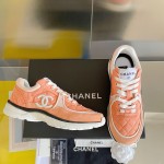 CHANEL twill woolen patchwork casual sports shoes
