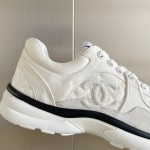 CHANEL twill woolen patchwork casual sports shoes
