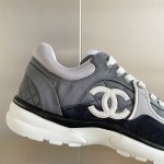 CHANEL twill woolen patchwork casual sports shoes