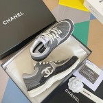 CHANEL twill woolen patchwork casual sports shoes