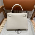 KellyKelly25cm, Milkshake White, Palm Leather, Silver Buckle