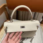 KellyKelly25cm, Milkshake White, Palm Leather, Silver Buckle