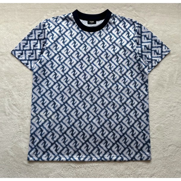 Fendi Technology Mesh AOP Round Neck Short Sleeve
