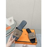 Hermes Kelly buckle up slippers