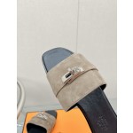 Hermes Kelly buckle up slippers
