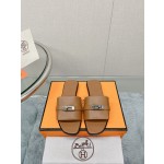 Hermes Kelly buckle up slippers