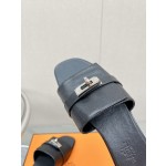 Hermes Kelly buckle up slippers