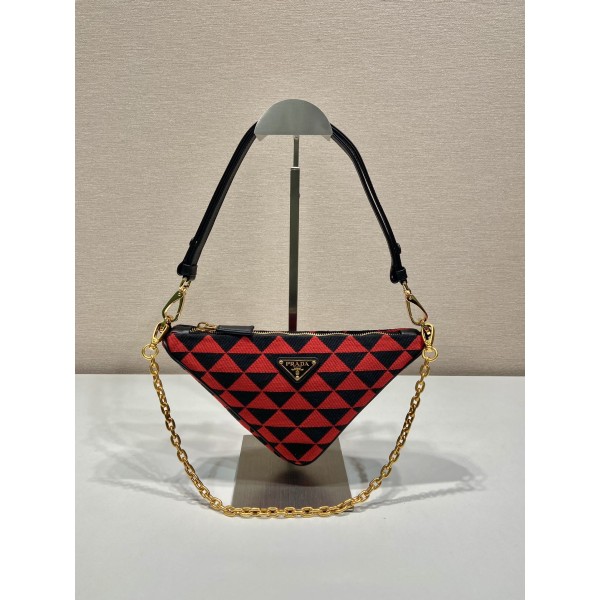 Prada embroidered triangular bag 🎉 1BC543