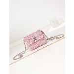 CHANEL 23C Beaded Pink Small Body Bag Sequin Bag Model AS3966