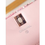 CHANEL 23C Beaded Pink Small Body Bag Sequin Bag Model AS3966