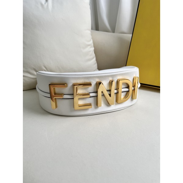 FENDI praphy Underarm Bag White Large Size: 205