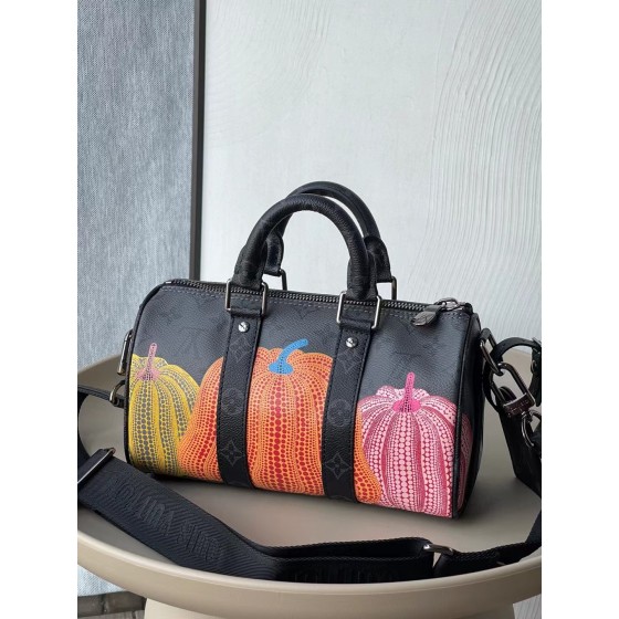 LOUIS VUITTON Pumpkin Print YK KEEPALL 25 Handbag M46437