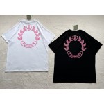 Burberry Pink Letter Print Round Neck Short Sleeve