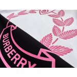 Burberry Pink Letter Print Round Neck Short Sleeve