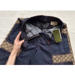 GUCCI patterned denim shorts