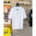 Philippe Plaine Men's Round Neck Short Sleeve T-shirt 3D Adhesive Letter Logo Skull Head