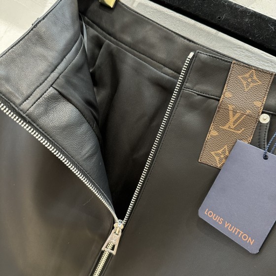 Louis Vuitton Floral Genuine Leather Half Skirt