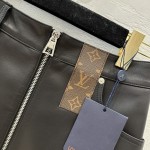 Louis Vuitton Floral Genuine Leather Half Skirt