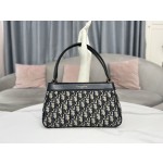Dior KEY handbag with blue Oblique print 0066#