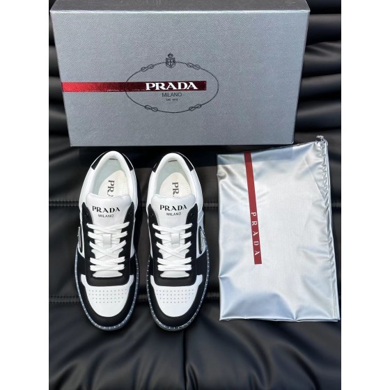 Prada men's leather sports shoes