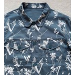 Louis Vuitton... leaf patterned denim jacket jacket jacket