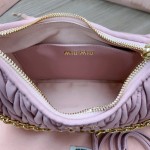 MIU MIU 5BH211 zippered satin and soft sheepskin pockets