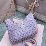 MIU MIU 5BH211 zippered satin and soft sheepskin pockets