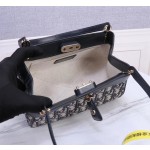 Dior KEY handbag 9275 # classic floral fabric with glossy cow leather