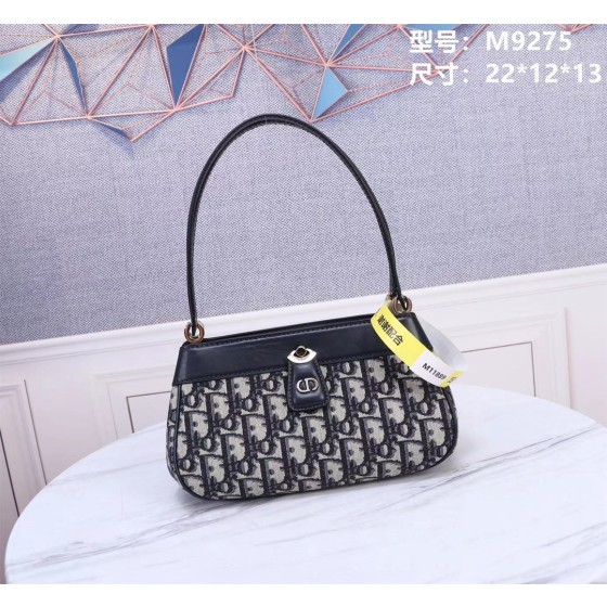 Dior KEY handbag 9275 # classic floral fabric with glossy cow leather