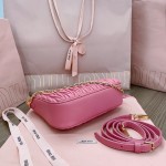 MIU MIU 5BH211 zippered satin and soft sheepskin pockets