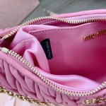 MIU MIU 5BH211 zippered satin and soft sheepskin pockets