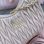 MIU MIU 5BH211 zippered satin and soft sheepskin pockets