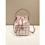 Prada 1BH038 Plaid Hardware Handbag