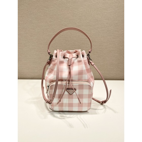 Prada 1BH038 Plaid Hardware Handbag