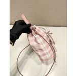 Prada 1BH038 Plaid Hardware Handbag