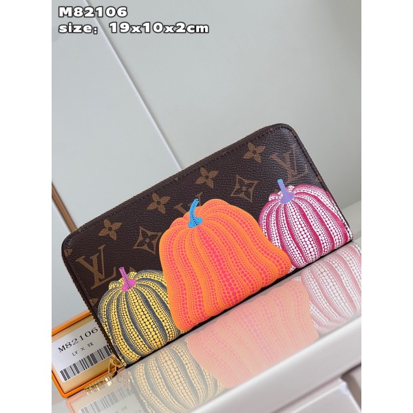 LOUIS VUITTON Pumpkin Print YK Zippy Zippy Wallet M82106
