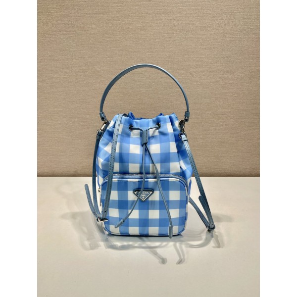 Prada 1BH038 Plaid Hardware Handbag