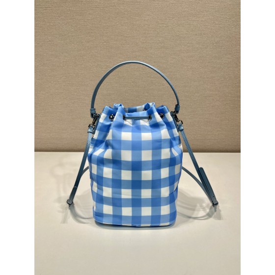 Prada 1BH038 Plaid Hardware Handbag