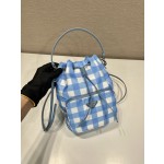 Prada 1BH038 Plaid Hardware Handbag